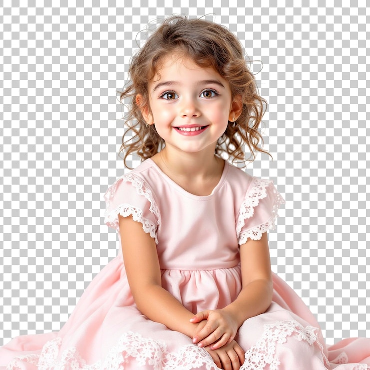 PSD la petite fille adorable en robe rose