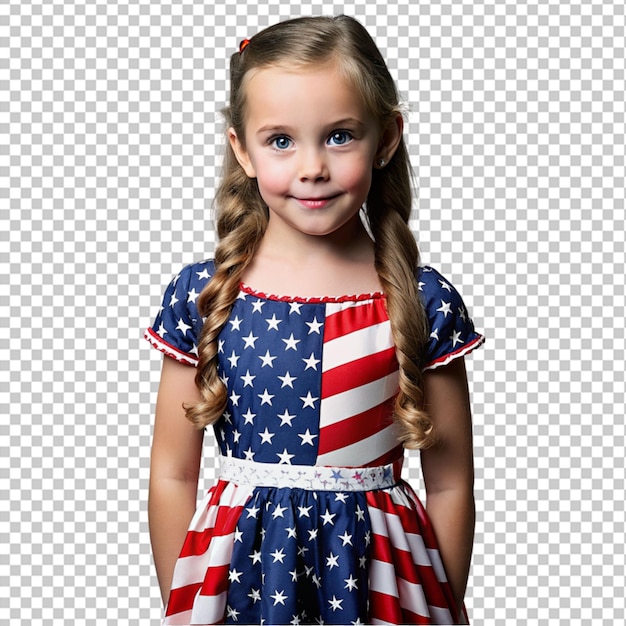 PSD une petite fille avec une robe américaine.