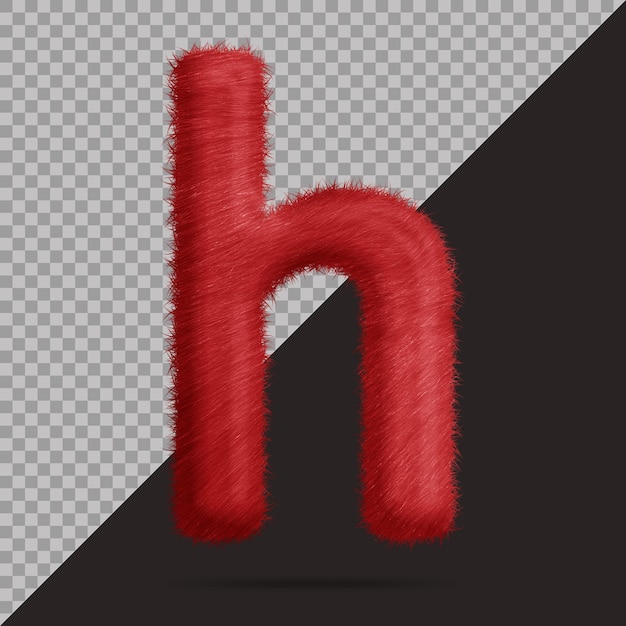 Petite lettre h avec fourrure 3d réaliste