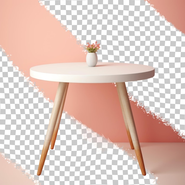 PSD une petite table avec des fleurs dessus et un vase avec des fleures dessus