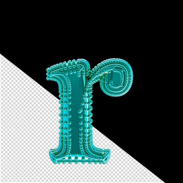 Petites Sphères 3d Sur La Lettre Symbole Turquoise R