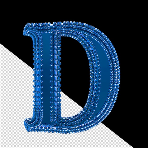 PSD petites sphères sur la lettre de symbole bleu d