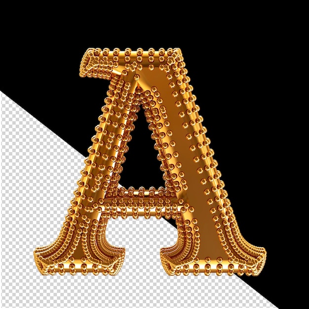 Petites sphères sur la lettre de symbole d'or a