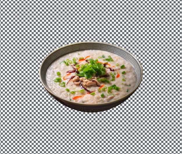 Pez de agua en la boca Congee aislado sobre un fondo transparente