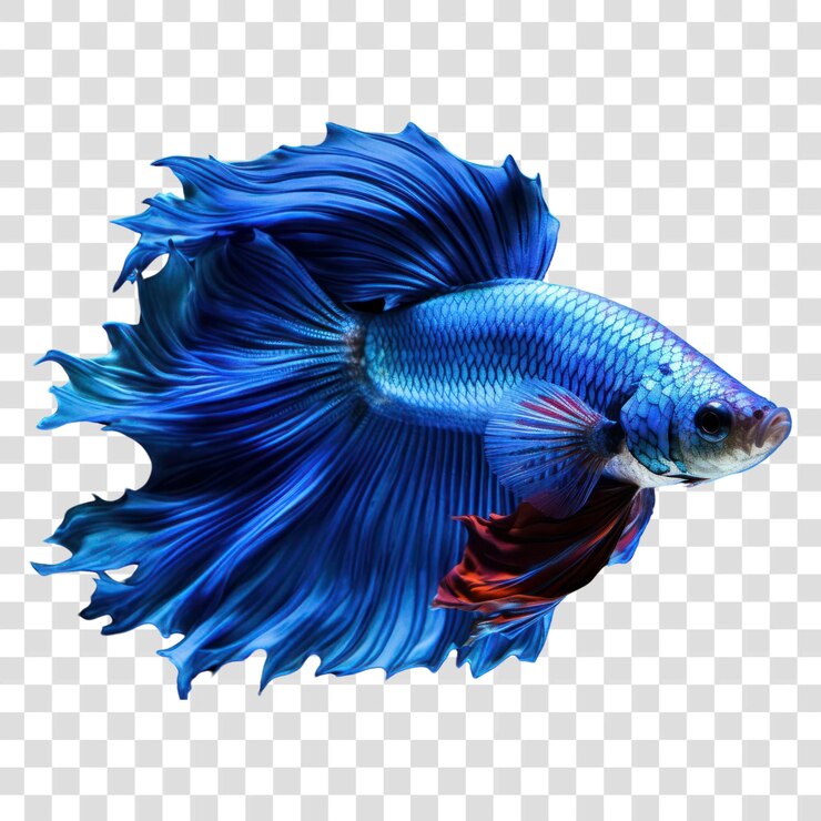 PSD pez betta azul vibrante