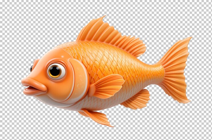 PSD pez dorado de dibujos animados