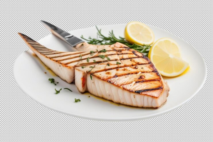 PSD pez espada a la parrilla y verduras para una cena saludable