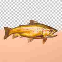 PSD un pez se muestra con una trucha marrón en él