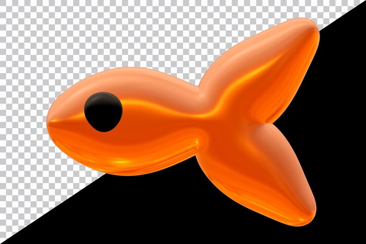 PSD pez naranja en representación 3d para el concepto de animales marinos