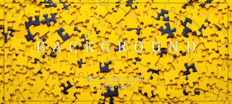 PSD pezzi di puzzle gialli e neri