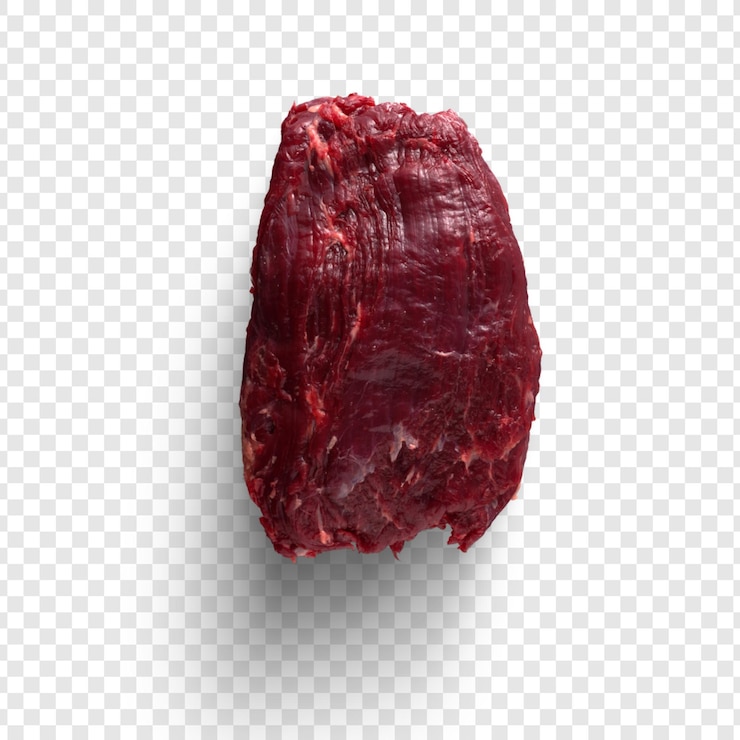 PSD pezzo di carne rossa cruda
