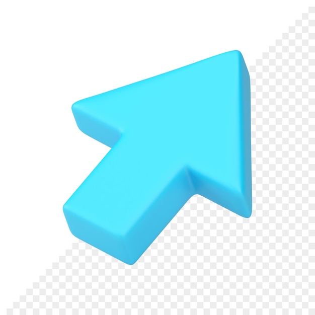 Pfeil nach oben diagonal blauer Zeiger Richtungsnavigation 3D-Symbol