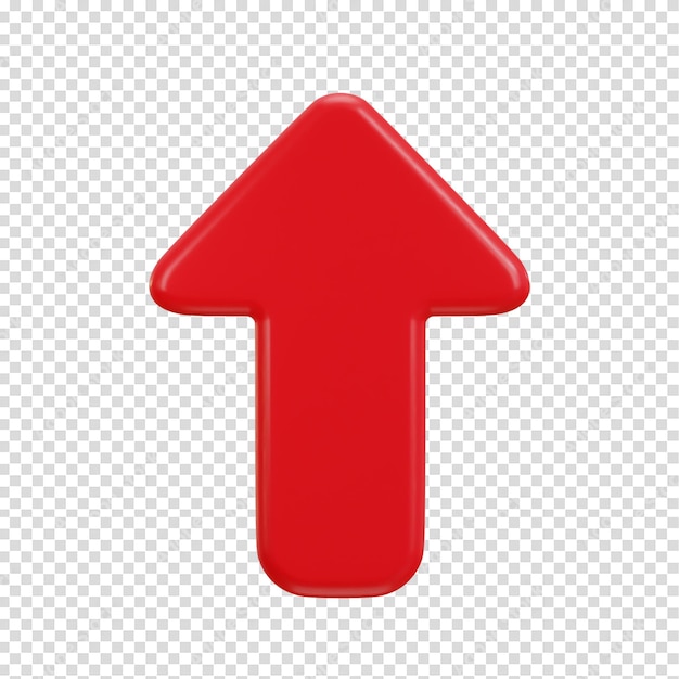 Pfeil nach oben Symbol 3D-Rendering-Vektor-Illustration