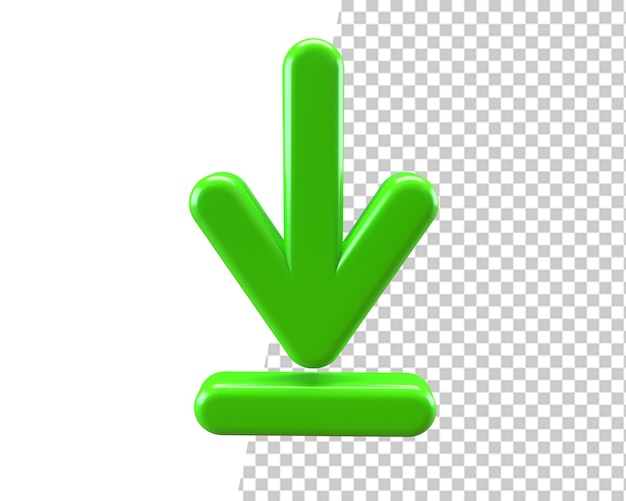 Pfeil nach unten herunterladen 3d grünes Symbol