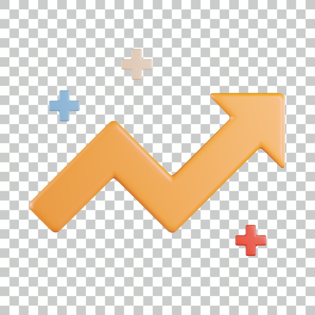Pfeildiagramm nach oben 3D-Symbol