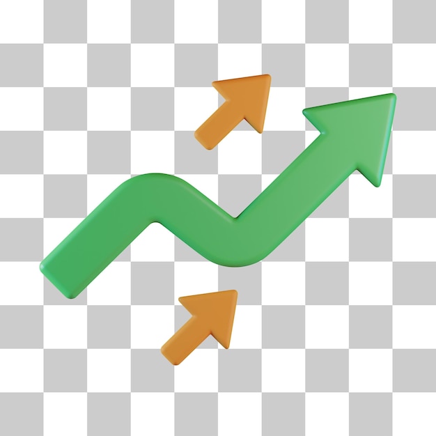 Pfeildiagramm nach oben 3D-Symbol
