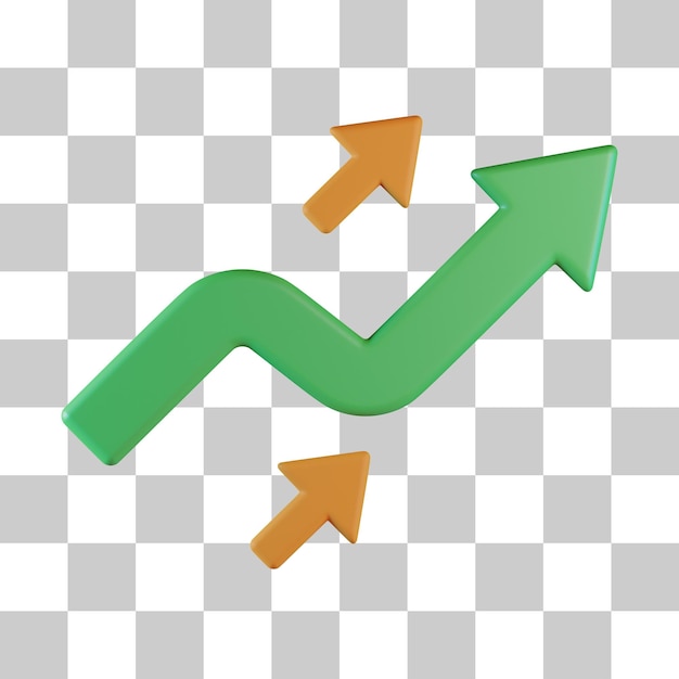 Pfeildiagramm nach oben 3d-symbol