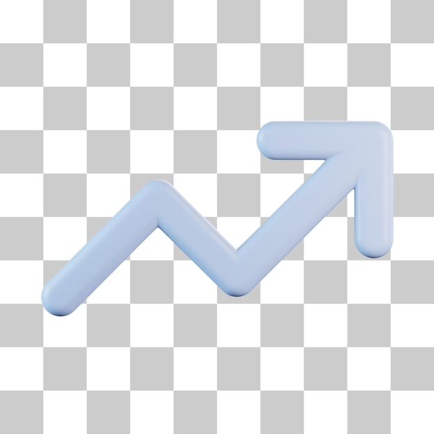 Pfeildiagramm nach oben 3D-Symbol
