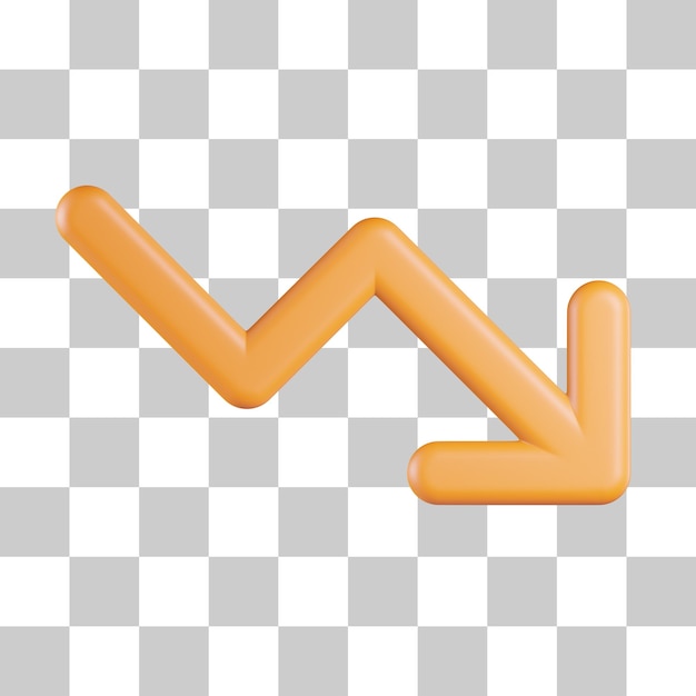 Pfeildiagramm nach unten 3D-Symbol