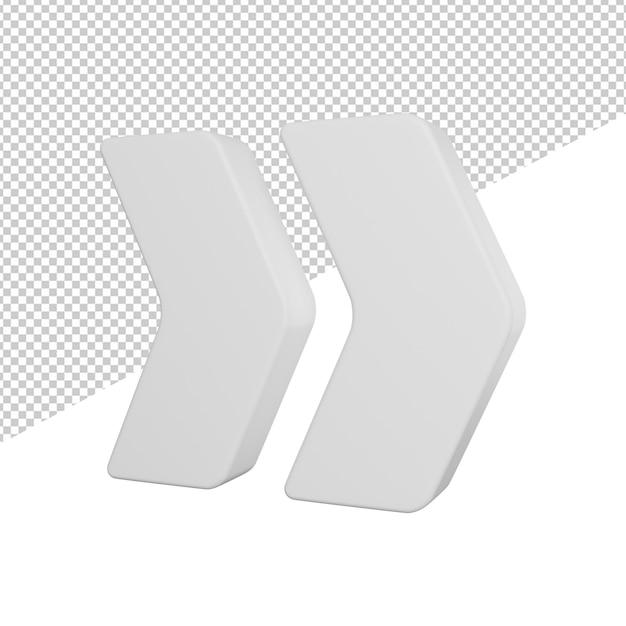 Pfeile rechts Zeiger Seitenansicht 3D-Symbol-Rendering-Illustration auf transparentem Hintergrund