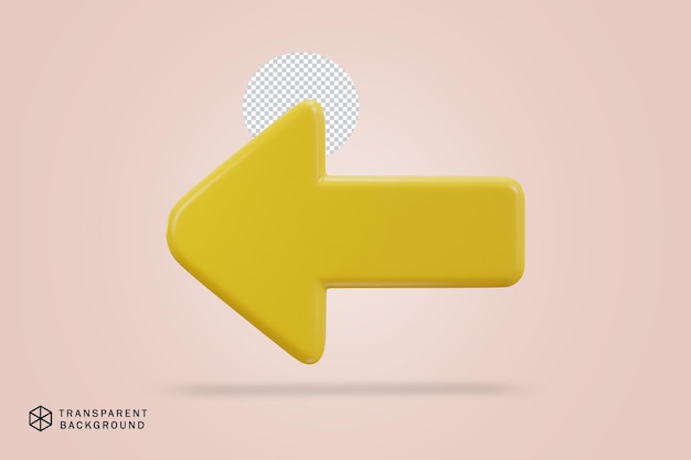 Pfeilsymbol nach links auf 3D-Rendering-Vektorillustration
