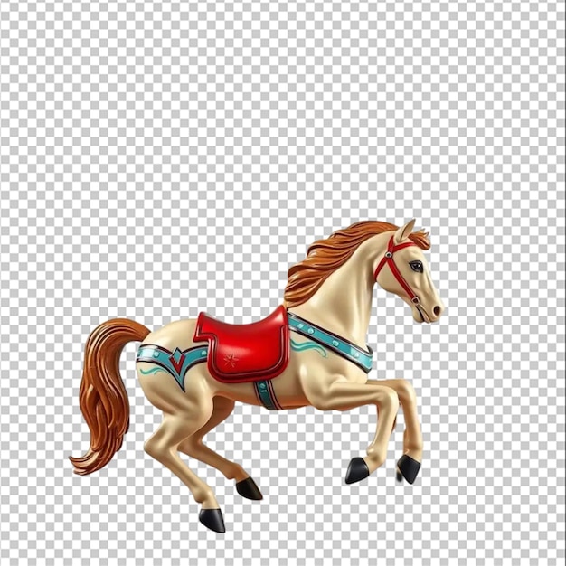 Pferd an einem Karussell auf weißem Hintergrund