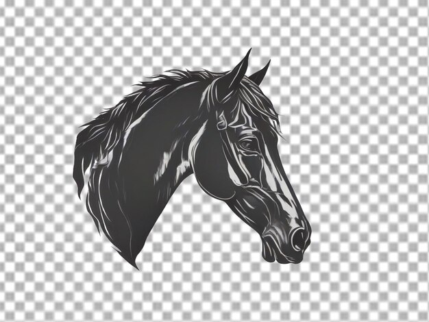 Pferdekopfskizze auf durchsichtigem logo