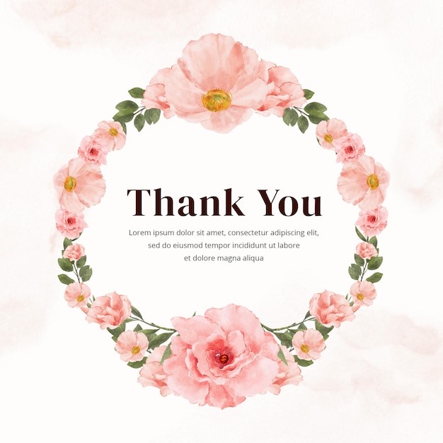 Pfirsich-Aquarell-Blumen-Kranz-Hintergrund