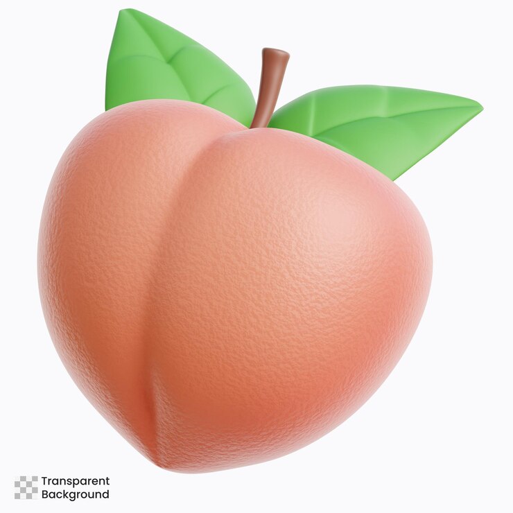 PSD pfirsichfrucht 3d-illustration