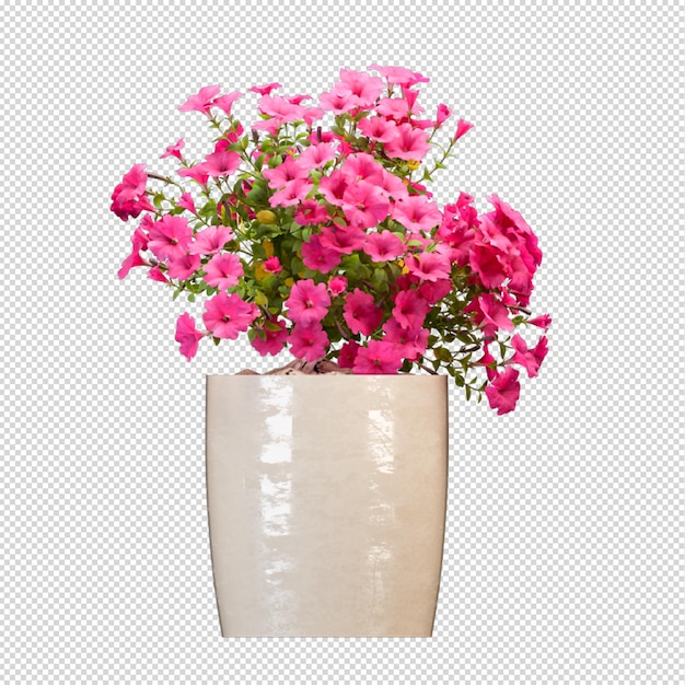 Pflanze im Topf in 3D-Rendering isometrisch