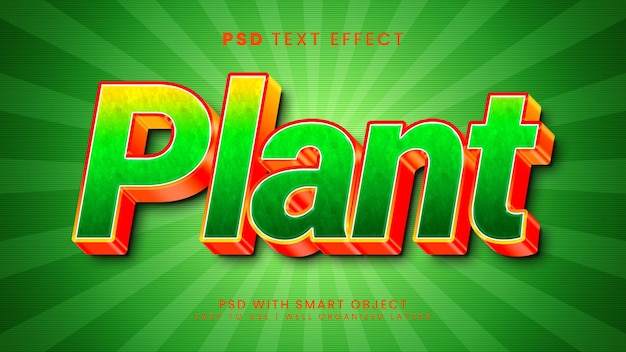 Pflanzen natur grün 3d bearbeitbarer Texteffekt-Vorlagenstil