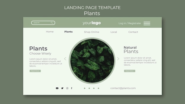 PSD pflanzen shop landing page vorlage