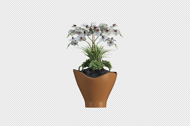 Pflanzenmodell 3D-Rendering isoliert