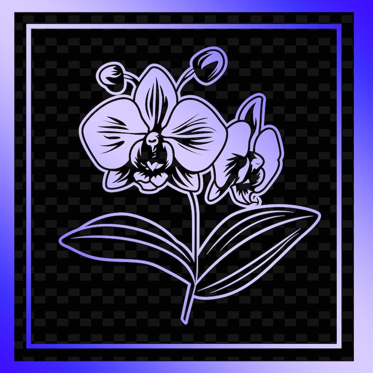 PSD phalaenopsis orchid flower icon flower emblem con disegni vettoriali unici decorativi ispirati alla natura