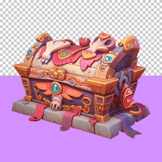 Pharaohs sarcophagus game asset isolated object transparent background