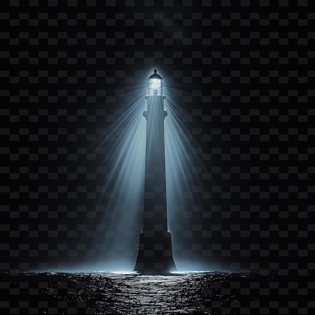 PSD phare dans le noir avec de la lumière bleue en arrière-plan