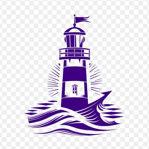 Un Phare Violet Avec Le Mot Phare Sur Le Fond Bleu