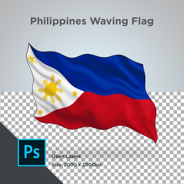 PSD philippinen flag wave design transparent