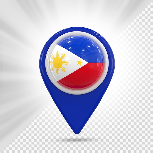 Philippinen Flagge Pin Karte 3D