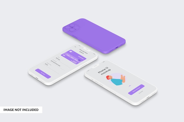 Phone 12 Clay Mockup App Mockup App UI Mockup