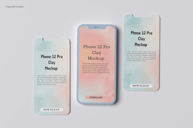 PSD phone 12 pro clay-bildschirmmodell