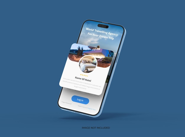 Phone 14 pro Isometric Mockup Design of Mobile App Screens avec popups séparés ui ux app concept 3d render