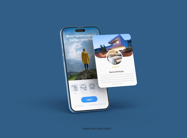 PSD phone 14 pro isométrico mockup design de telas de aplicativos móveis com pop-ups separados conceito de aplicativo ui ux renderização 3d