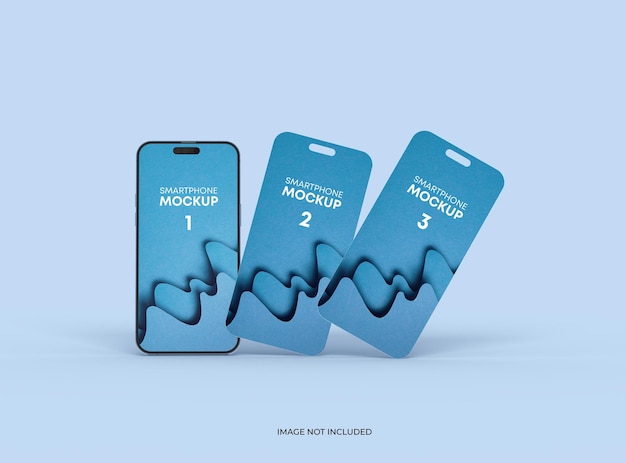 Phone 14 pro mockup e algumas telas separadas conceito de aplicativo ui ux flutuante renderização 3d