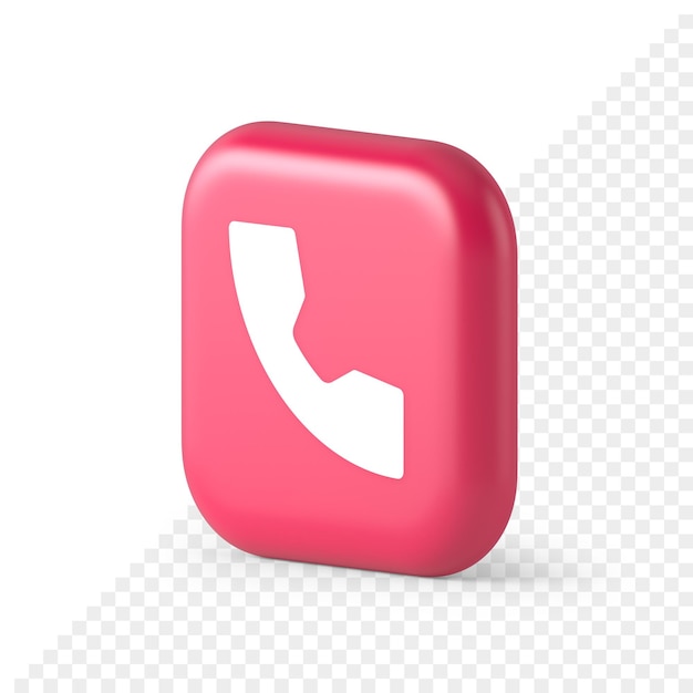 Phone call contact voice communication button web application design 3d realistic isometric icon