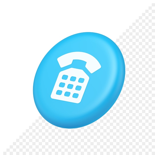 phone customer support call contact connect button retro telephone handset 3d isometric realistic icon