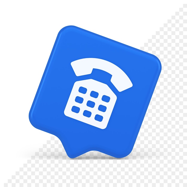 phone customer support call contact connect button retro telephone handset 3d realistic speech bubble icon