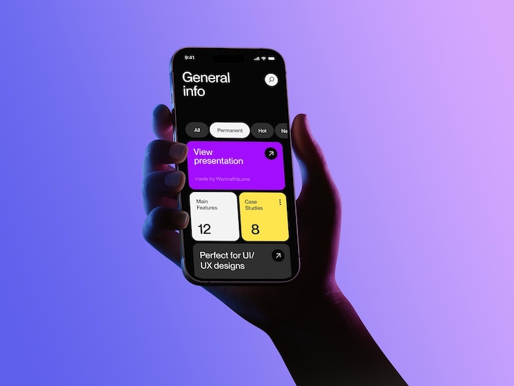 PSD phone mockup hand held