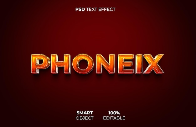 PSD phoneix 3d bearbeitbarer texteffekt