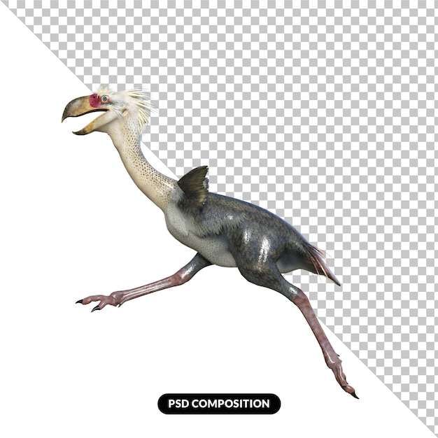 Phorusrhacos dinosaurier isoliert 3d-rendering